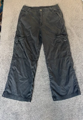 American Eagle Cargo Pants Women's 12 Black Stretch Straight Leg Utility Pockets - Image 1 of 4