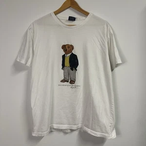 Polo Ralph Lauren Polo Bear Tshirt White Vintage Large - Picture 1 of 6