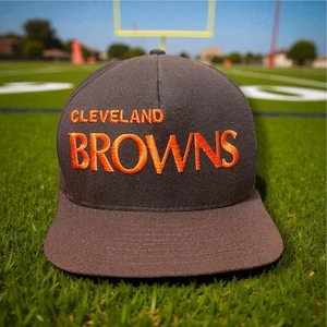 Vintage Cleveland Browns AJD Direct Embroidery Snapback Hat Rare Made in USA - Picture 1 of 13