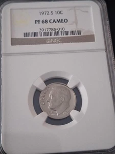 1972-S Roosevelt Dime NGC PF 68 Cameo Proof - Picture 1 of 4