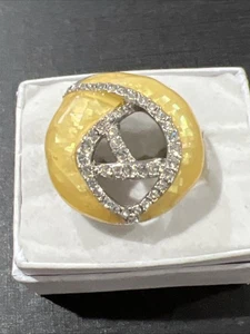 Camille Lucie Ring Size 8 Yellow Enamel - Picture 1 of 14