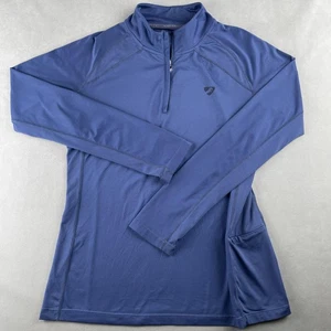 Aubrion Pullover Womens L Blue Quarter Zip Equestrian Riding Base Layer Training - Picture 1 of 10