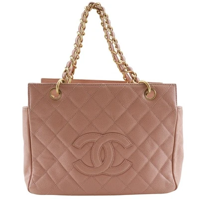 Bolsa tote CHANEL Matelasse COCO Mark A15688 corrente pele de caviar rosa feminina - Imagem 1 de 4