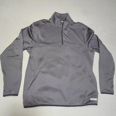 Suéter Rhone Para Hombres Grande Gris Cuarto Cremallera Pullover Atlético Agujeros para los Pulgares Vellón Foto 1 de 4