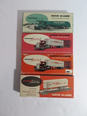 3 Ulrich HO Kenworth, Mack Tanker (2), Fruehauf trailer kits & 1  SP on Flat Car - Image 1 of 4