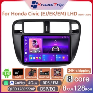 8 Core Car Radio for Honda Civic (EJ/EK/EM) LHD 1995 - 1998 1999 2000 2001 WIFI - Picture 1 of 27