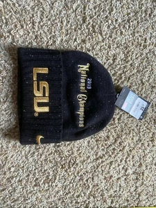 LSU TIGERS 2019 National Champions NIKE Official Locker Room Hat Cap Beanie snow - Picture 1 of 2