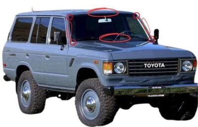 OEM 81-87 TOYOTA LAND CRUISER FJ60 JUEGO COMPLETO DE MOLDURAS CROMADAS PARABRISAS 8 piezas Foto 1 de 4