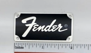 Fender Transitional Logo for Amp or Case Badge Custom Made Silver Aluminum - Afbeelding 1 van 7