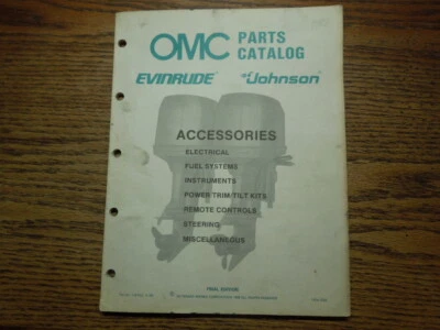 1988 Johnson Evinrude 11 дюймов на 8 1 футов 2 дюйма каталог запчастей OMC подвесные морские двигатели - Изображение 1 из 4