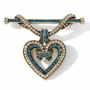 Heidi Daus SIGNED Would Be Mine Blue Valantine Pin SWAROVSKI GREAT DEAL WOW! - Picture 1 of 1