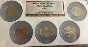 NGC COLLECTORS SOCIETY LIMITED EDITION 5 PC MS65 2004P STATE QUARTER SET 1865876 - Picture 1 of 2