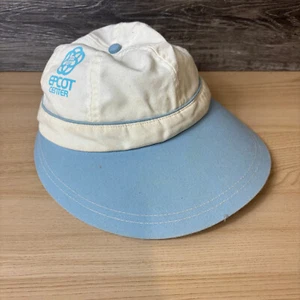 Vintage Epcot Hat Cap Strech Back Womens Blue White Large Brim Disney Parks - Picture 1 of 12