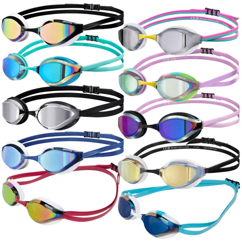 arena Unisex Python Mirror Wettkampf Schwimmbrille, Anti-Beschlag, Wettkampf