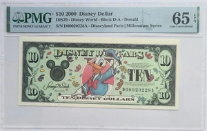 2000 "DA Series" Donald Duck $10 Disney Dollar - PMG 65 Gem Unc EPQ - Picture 1 of 2