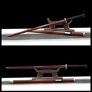 Handmade Chinese HAN Jian T1095 Steel 8 sides Red Blade Function Sword Sharp