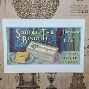 Social Tea Biscuit National Biscuit Company 1920s Advertisement Repro Postcard - Picture 1 of 3