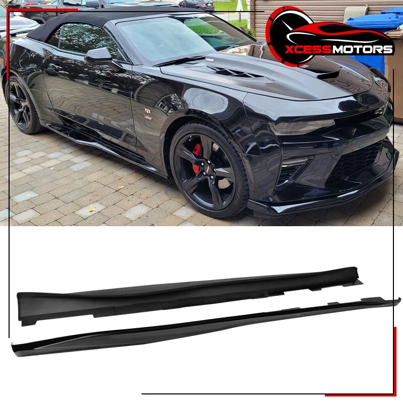 Fits 16-21 Chevrolet Camaro Zl1 Style Side Skirts PP Pair Glossy Black