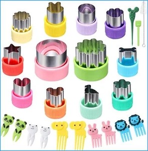 12 pcs Mini Cookie Cutters Vegetable Cutter Shapes Sets Fruit Stamps Mold Kitche - Picture 1 of 14
