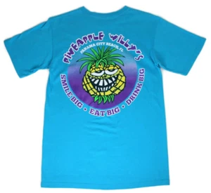 T-shirt Pineapple Willey's Panama City Beach Florida Teal taglia S nuova - Foto 1 di 13