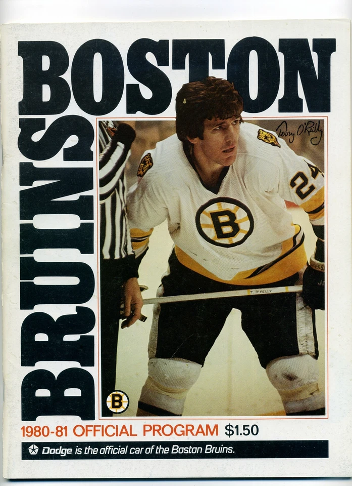 1980-81 Boston Bruins Programa de Juego Sin Puntuación Terry O'Reilly Cubierta M257 Foto 1 de 2