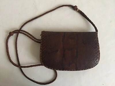 Petit Sac vintage en lézard marron - Photo 1/4