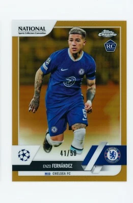 2022-23 Enzo Fernandez Topps Chrome The National Gold Refractor Rookie Card /50 - Image 1 of 3