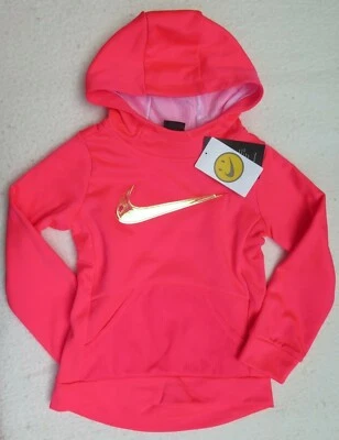 Nike Little Girls Therma Tunic Pink Hoodie - Size 6 (M) - NWT - MSRP$44.00 - Image 1 of 4