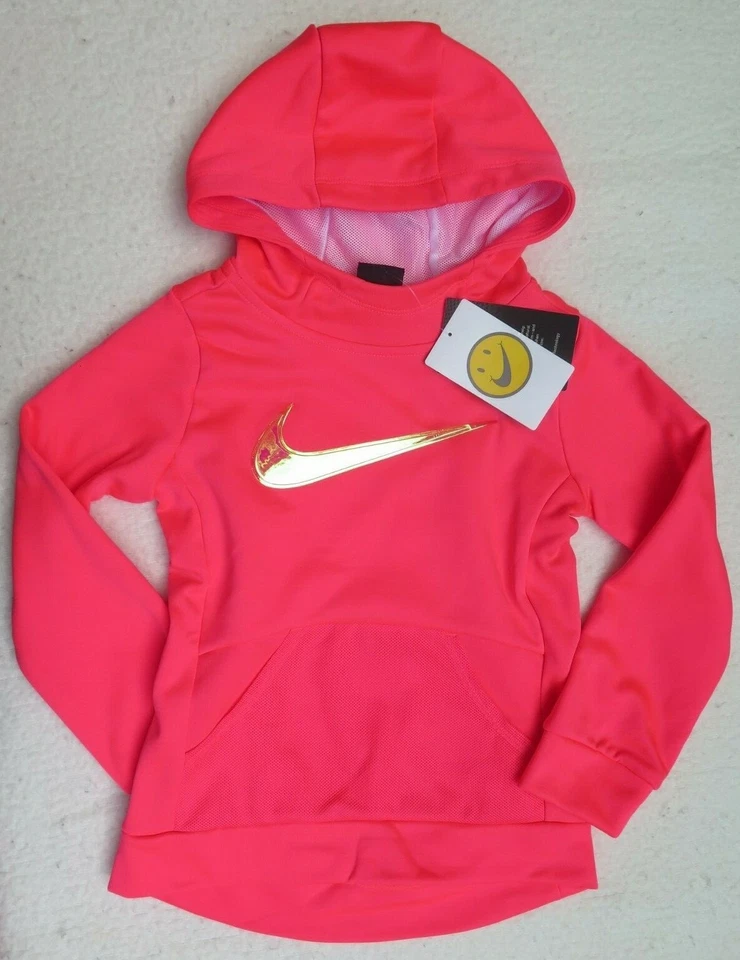 Nike Little Girls Therma Tunic Pink Hoodie - Size 6 (M) - -