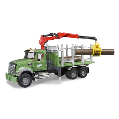 Bruder Toys MACK Granite Timber Truck With Loading Crane & Logs - Image 1 of 3