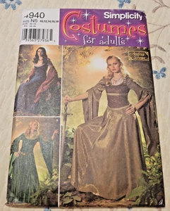 Simplicity #4940 Andrea Schewe Medieval Dress Costume Pattern Sz 10-18 UNCUT - Picture 1 of 2