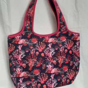 Koverz Coral Under Water Themed Neoprene Lunch Bag Zip Close Double Handle - Picture 1 of 9