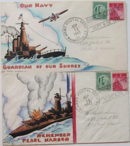 TWO, DOROTHY KNAPP WWII COVERS, GUARDIAN OF THE SHORES & REMEMBER PEARL HARBOR - Picture 1 of 8