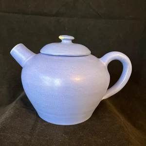 Tetera de cerámica vintage Louisville Cherokee gres pequeña esmalte azul mate 2 tazas - Imagen 1 de 21