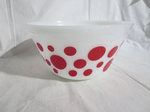 Federal Glass Red Polka Dots 8" Mixing Bowl - Picture 1 of 11