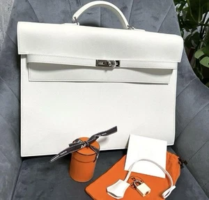 Hermes Kelly Depeche 38  Vaux Epsom white ◻︎J stamp - Picture 1 of 17