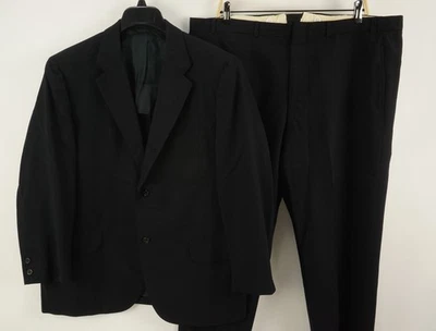 Vintage 1950s Southwick Suit Set Mens 44S Jacket 40 x 26 Black Woven Wool Vented - Image 1 of 4
