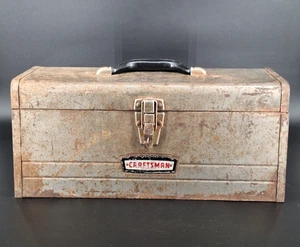 Caja de herramientas vintage Craftsman Crown Logo resistente de 18" con bandeja roja hecha en EE. UU. - Imagen 1 de 20