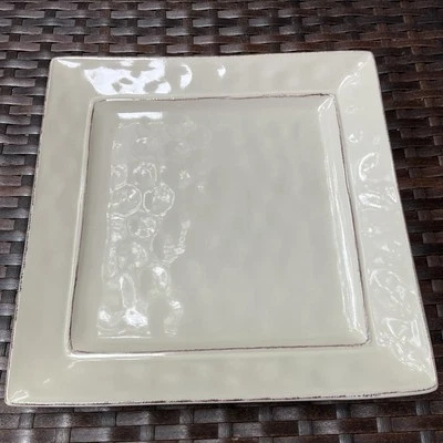 Platos de cena cuadrados de gres Pier 1 Imports Martillo Creme Brulee de 10" Foto 1 de 4