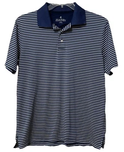 Brooks Brothers Men’s Performance Series Polo Large Stripped Blue White Shirt - Picture 1 of 6