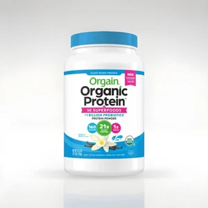 Orgain Organic Protein Superfoods Plant Based Protein Powder Vanilla Bean 2.7 lb - Picture 1 of 3