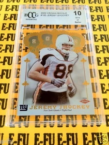 2002 Crown Royale JEREMY SHOCKEY RC Troquelado BGS BCCG 10 Mint New York Giants - Imagen 1 de 1