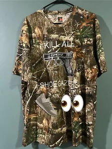Luster Shoegaze Shirt Size XL Whirr Los Angeles Kill All Shoegazers Tree Camo - Picture 1 of 2