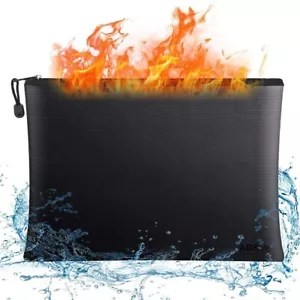 2000°F bolsa de dinero a prueba de fuego bolsa de documentos a prueba de fuego impermeable efectivo seguro EE. UU. - Imagen 1 de 8