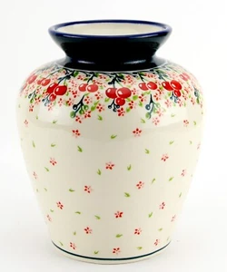 Polnische Keramik Markt Blumenvase von Zaklady Boleslawiec - 7 3/4" hoch - Bild 1 von 3