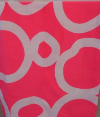 PINK WHITE GEOMETRIC CIRCLES FLEECE THROW BLANKET SWEATSHIRT BLANKET 50x70 - Image 1 of 4
