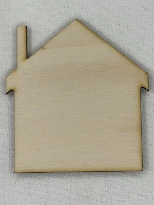 Custom Laser Cut Unfinished House Shape Wood Craft Cutout - Image 1 of 2