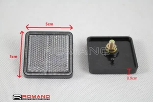 1 Pair Square Bolt-on White Reflectors For Dirt Bike ATV Motorcycle Fork Safety - Picture 1 of 6