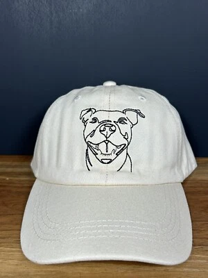 Gorra de Béisbol Sombrero Cabeza de Pitbull Negro Bordado Perro Mamá Papá Ajustable OSFA Bronceado Foto 1 de 4