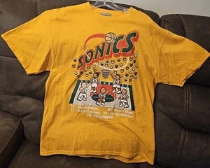 Maglietta Vintage Majestic NBA Hardwood Classics 95/96 Seattle Supersonics Nintendo - Foto 1 di 23